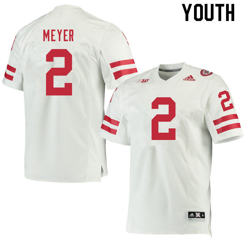 Youth #2 Kelen Meyer Nebraska Cornhuskers College Football Jerseys Sale-White